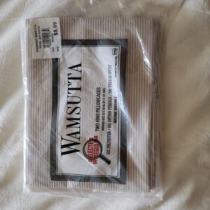 NWT Vintage 2 king pillow case beige cream stripe